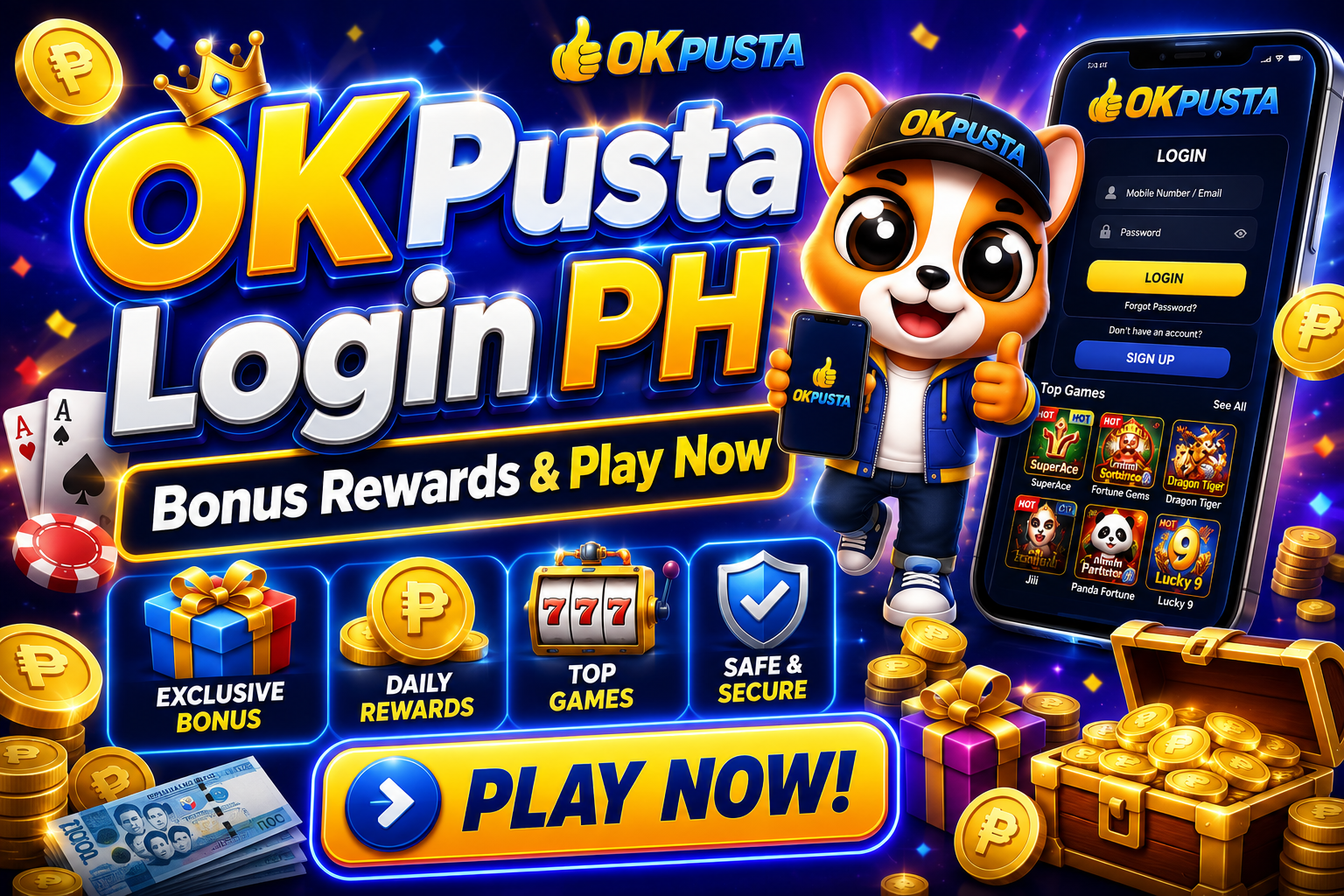 OKPusta Mobile Gaming and Login Bonus Rewards